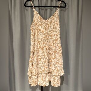 No Boundaries Women's Floral Dress XL. Brown And white- EUC